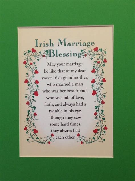 Charming Irish Marriage Blessing Matted 8x10 Irish