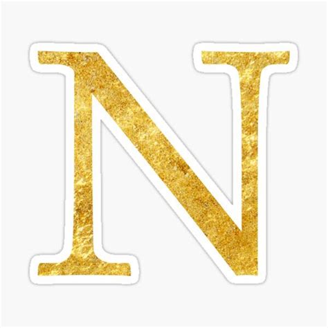 Letter N Gold Stickers Gold Stickers Letter N Lettering Alphabet