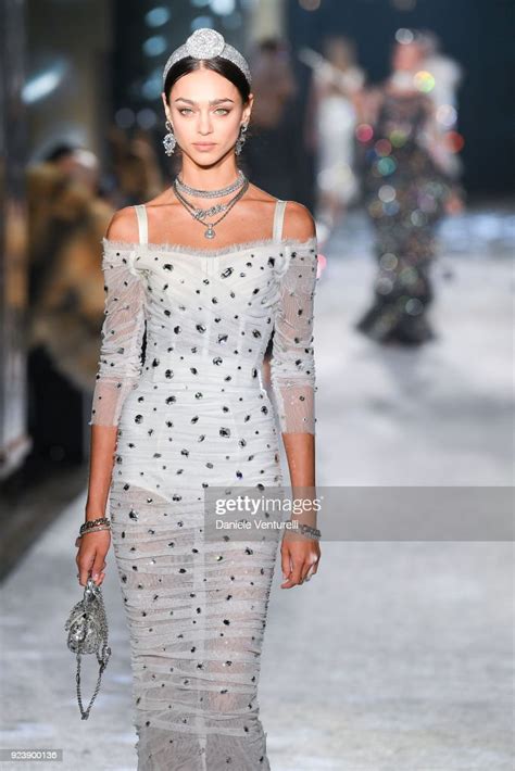 Zhenya Katava Walks The Runway At The Dolce And Gabbana Show During