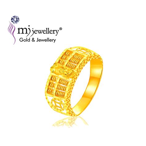 Bila dah dapat dua cincin ini pasti ada yang keliru, seeloknya jari mana yang hendak disarung. MJ Jewellery 916 Gold Pixiu Abacus Ring (C92) | Shopee ...