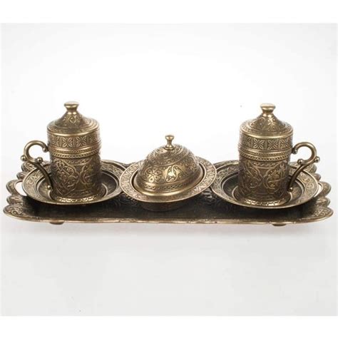 Turkish Coffe Set For Two Oxide Ottoman Style Turkish Coffee Cups