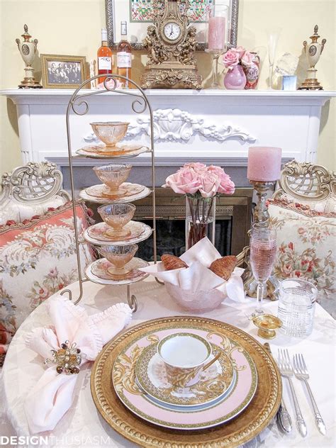 Pink And Gold Tea Party Table Setting