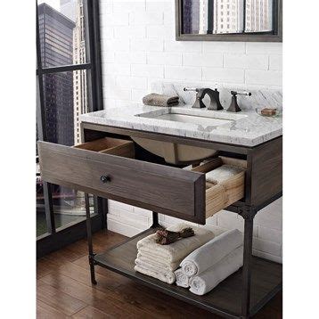 In addition, the bath vanity is available in two colors: Fairmont Designs 36" Toledo Open Shelf Vanity - Driftwood ...