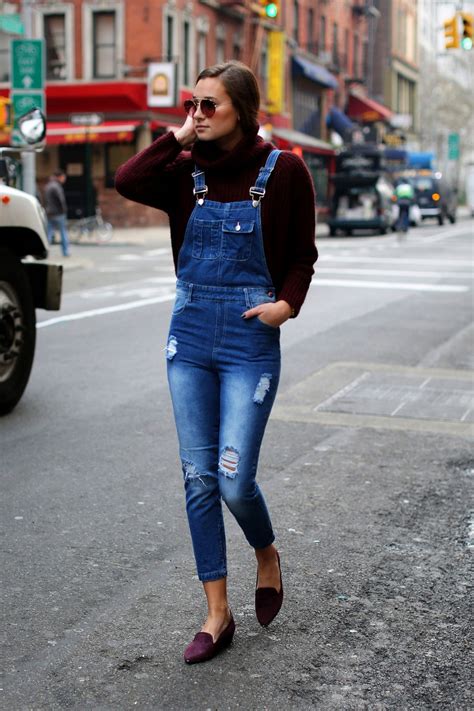 casual outfit ideas how to wear overalls in the fall and winter glamour