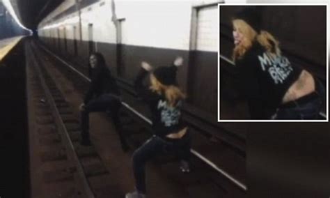 Horrifying Moment Two Laughing Women Risk Their Lives Twerking On 600 Volt Live Subway Tracks