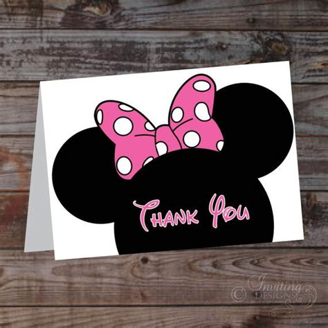 Minnie Mouse Thank You Note Size 4875 Inch X 35 Inch Fits In A1 Or 4bar Envelope