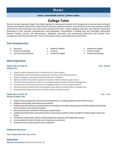 college tutor resume example and guideyour complete guide on how to write a resume a professiona