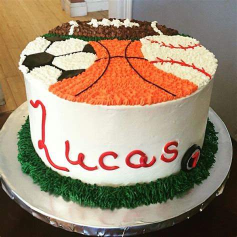 Buttercream Sports Theme Cake Sports Birthday Cakes Sports Themed