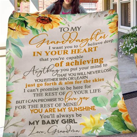 To My Granddaughter You Will Always Be My Baby Girl Sunflower Fleece