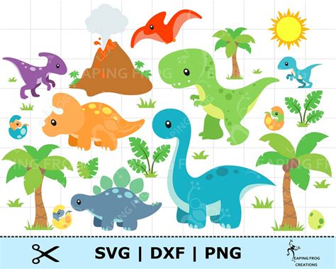 Dinosaur SVG Bundle Cricut Cut Files Layered Silhouette Etsy