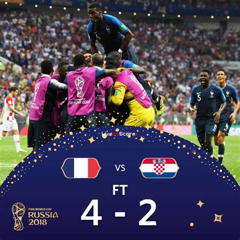 France 4 Croatia 2 In 2018 In Moscow France Win The World Cup For The