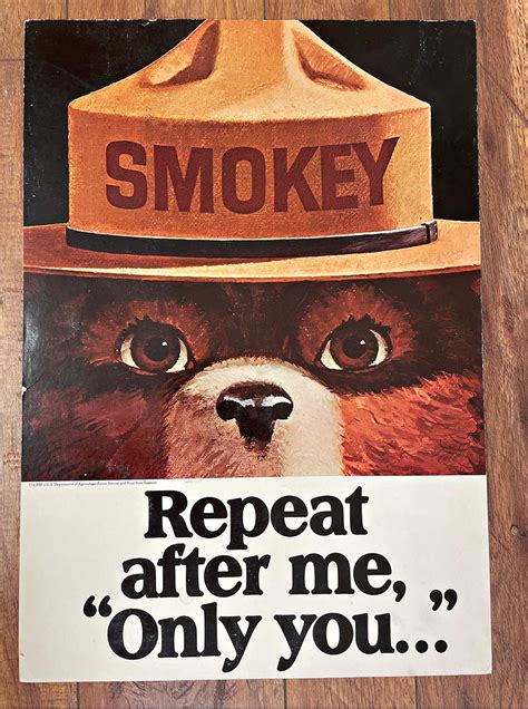 Smokey The Bear Repeat After Me Anonymous Artists The Vintage Poster