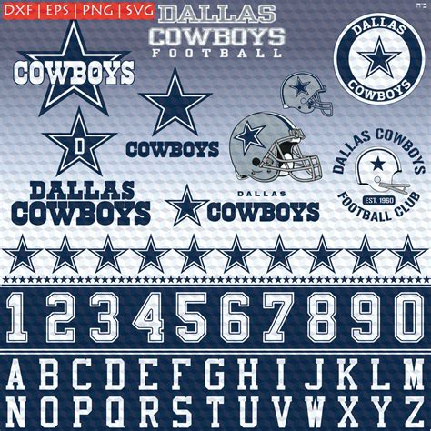 Dallas Cowboys Logo And Jersey Fonts In Eps Dxf By Bottledpixels
