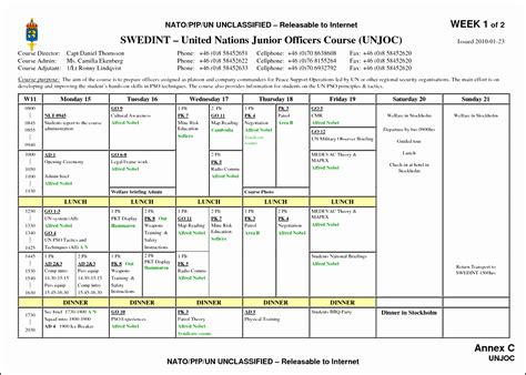 6 Weekly Schedule Template Sampletemplatess Sampletemplatess