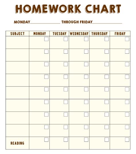 Printable Homework To Do List Template Printable Templates