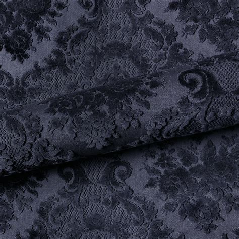 Dark Shabby Chic Damask Velvet Cut Upholstery Fabric 54 Plankroad