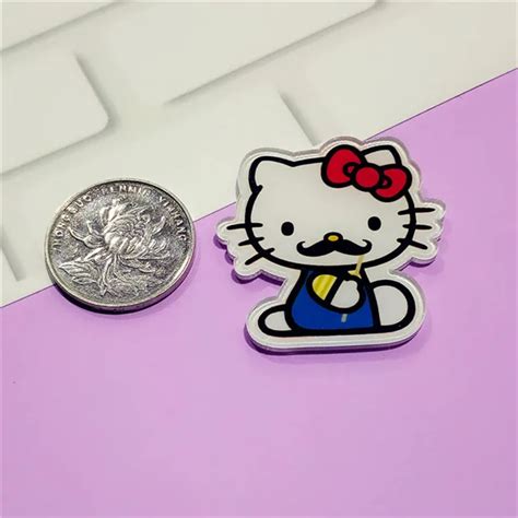 1pcs lovely hello kitty icon badges for clothing acrylic badges brooches backpack decoration