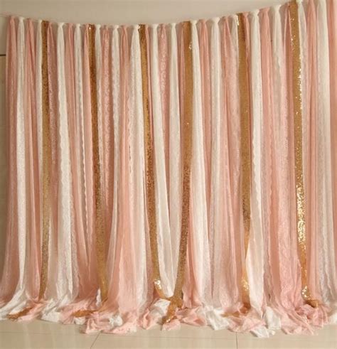 Blush Pink White Lace Sparkle Fabric Photobooth Backdrop Etsy