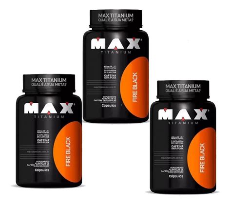 3x Cafeína Ultimate Fire Black 60cps Max Titanium Mercado Livre