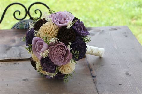 Purple And Grey Wedding Bouquet With Sola Flowers Emmaline Bride