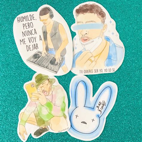 Bad Bunny Sticker Set Bad Bunny Stickers El Conejo Malo Etsy