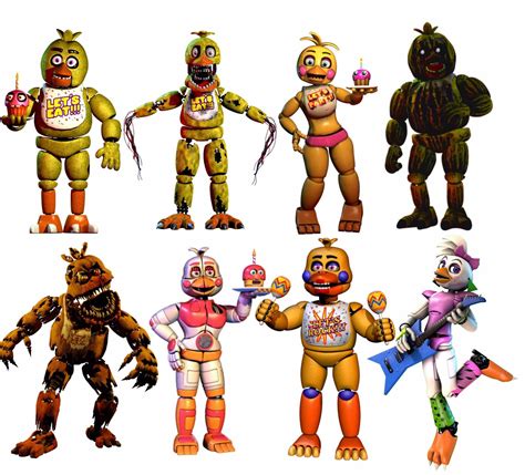 Evolution Of Chica Five Nights At Freddy S Five Nights At Freddy S Five Night Evolution