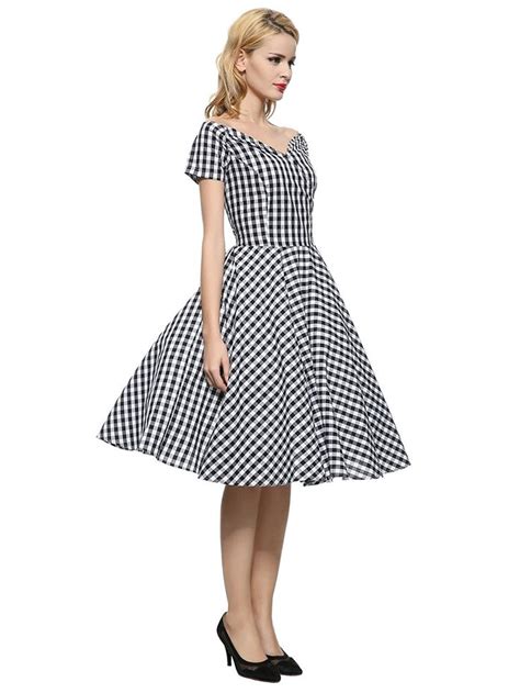 maggie tang 50s 60s vintage swing rockabilly pinup party full circle check dress check dress