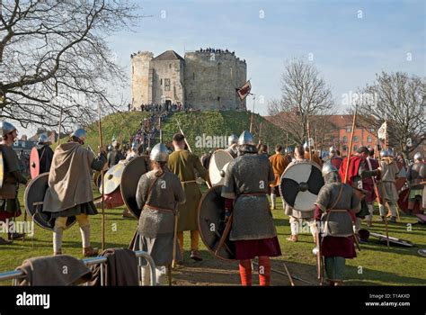 People Dressed As Vikings And Anglo Saxons At The Viking Festival