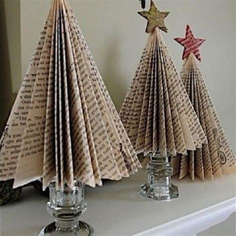 Festive Folded Book Page Tree Paper Christmas Decorations Christmas