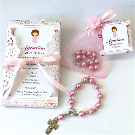 Baptism Favor Cards With Rosaries Mod 4 Party Box Lovely