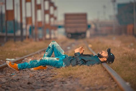 Sad Railway Track Poses For Boys Sad Boy Sitting Alone In Urdu Hindi