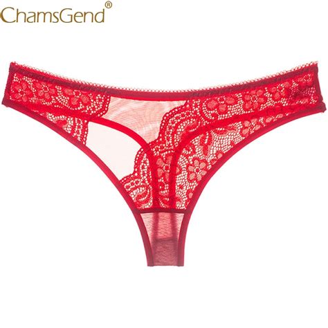 Chamsgend Ladies Sexi Low Waist Tanga Female Lace Underwear Womens