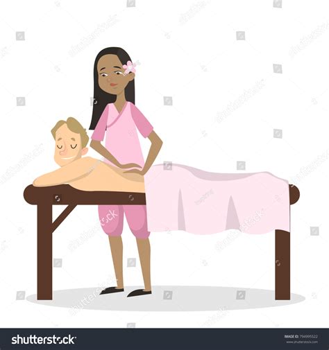 Massage Therapy Man African Woman Doing Stock Vector Royalty Free 794995522