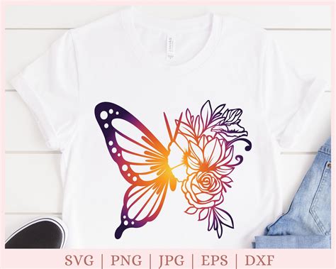 Floral Butterfly Svg Butterfly Svg For Shirts Butterfly With Etsy