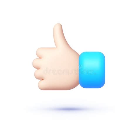 3d Character Like 3d Social Media Vote Icon Thumb Up Hand Gesture