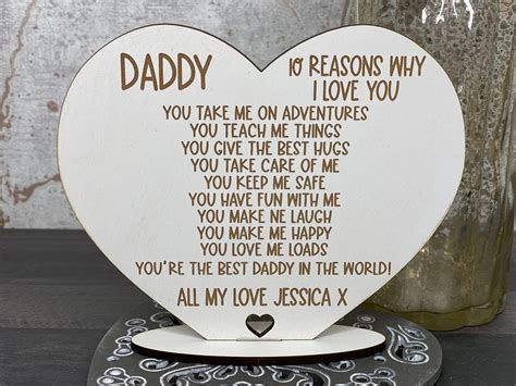 10 Reasons Why I Love You Dad Daddy Heart Stand Plaque Etsy Uk
