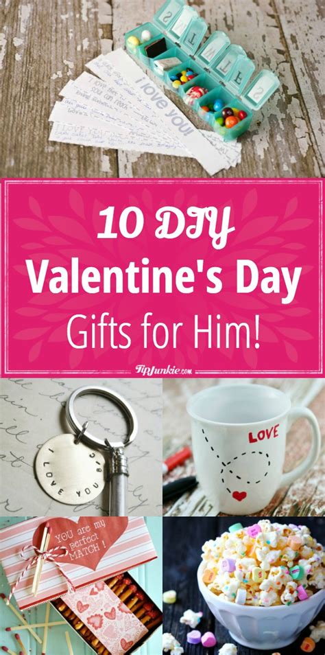 Homemade or diy valentines gifts are in today. 10 DIY Valentine's Day Gifts for Him - Tip Junkie