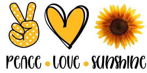 Peace love sunshine sunflower PNG SVG JPEG for Sublimation | Etsy