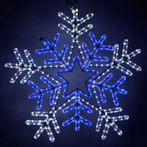 Led Snowflake With Blue Center Led Christmas Lights Lights Blue And