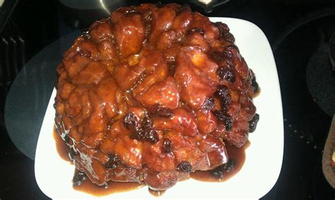 Homemade dough is rolled into balls, dipped in melted butter and cinnamon sugar, then baked until bubbling and glazed to perfection. Monkey Bread! 3/4 cup gran. sugar 3/4 cup brown sugar 1/2 ...