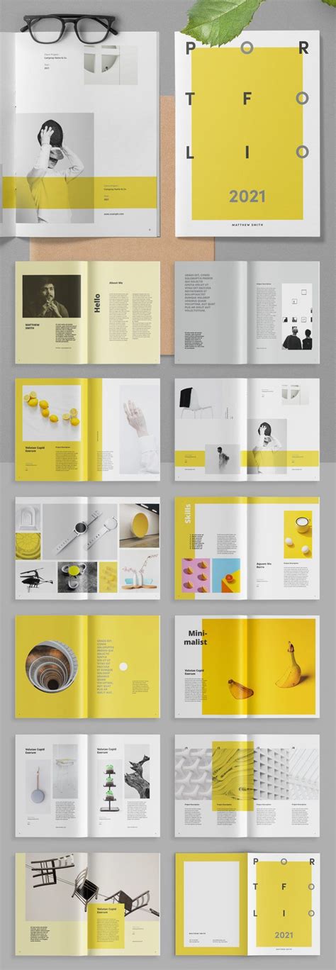 High Quality Portfolio Template With Yellow And Gray Accents Portfolio