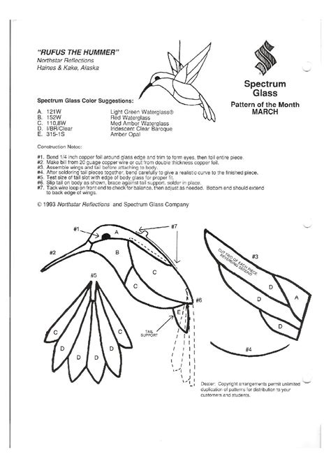 Free Printable Stained Glass Hummingbird Patterns Printable Templates