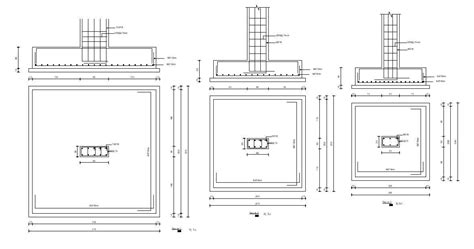 Foundation Footing Constructive Structure Cad Drawing