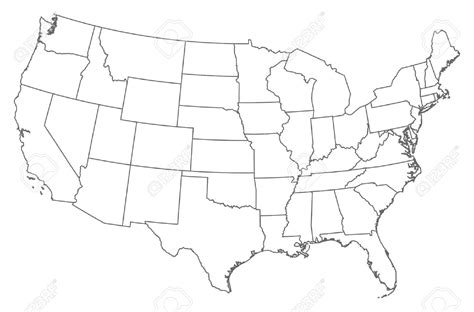 Us Map Vector Outline At Collection Of Us Map Vector