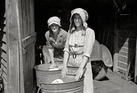 March 1936 Women Washing Clothes Crabtree Recreational Project Near Raleigh North Carolina