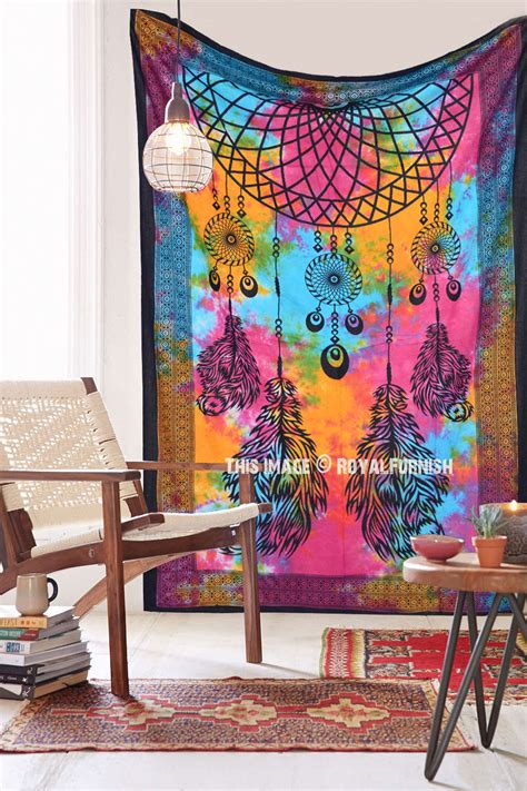 Small Magical Colorful Dream Catcher Wall Tapestry