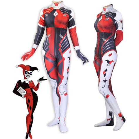 Suicide Squad Harley Quinn Jumpsuit Cosplay Costume Women Bodysuit