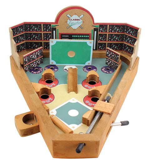 Classic Wood Pinball Style Baseball Game