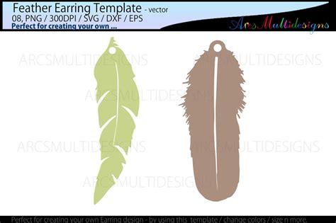 Feather Earring Template Svg Feather Bundle Earrings Svg Etsy India