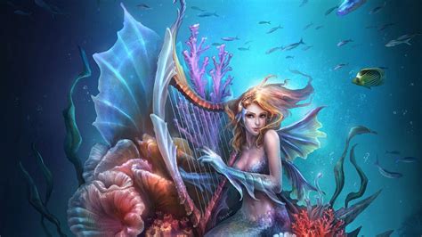 Mermaid Art Wallpapers Top Free Mermaid Art Backgrounds Wallpaperaccess
